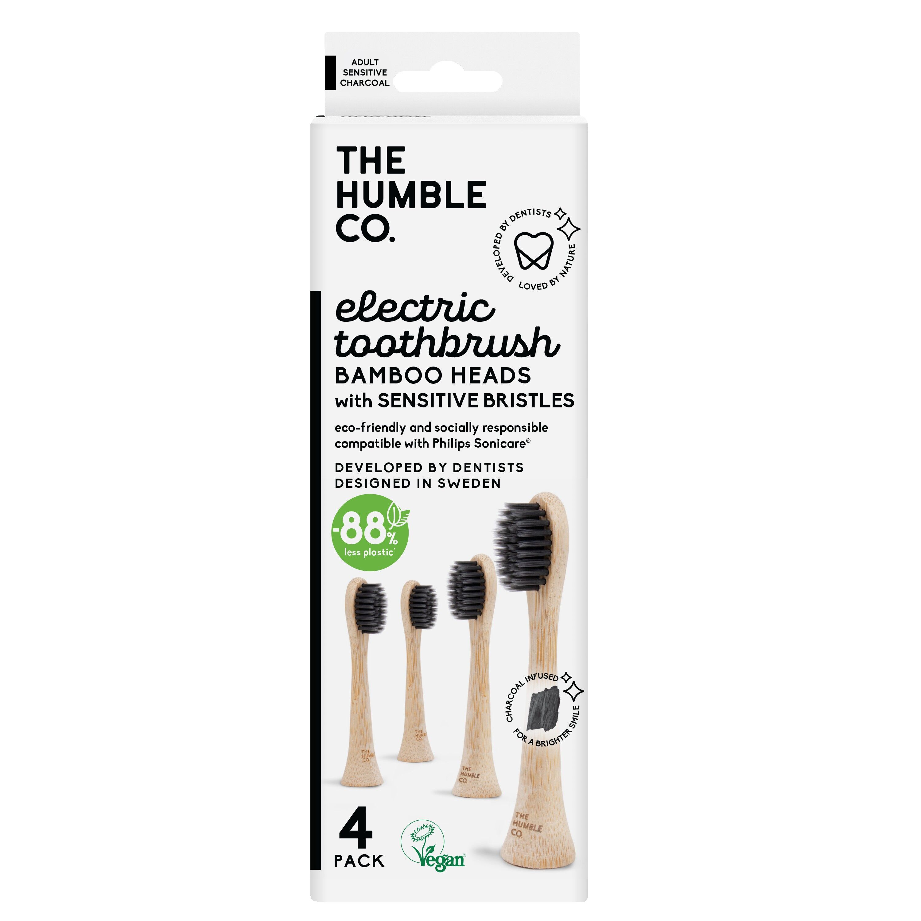 Testine per spazzolino elettrico Philips Sonicare con carbone di bambù infuso x4