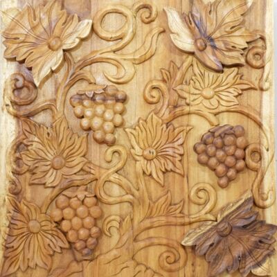 Wall decoration, wall decoration grapes, wall decoration made of acacia, wall decoration natural wood