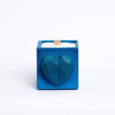 LOVE CANDLE - Petrol Blue Colored Concrete