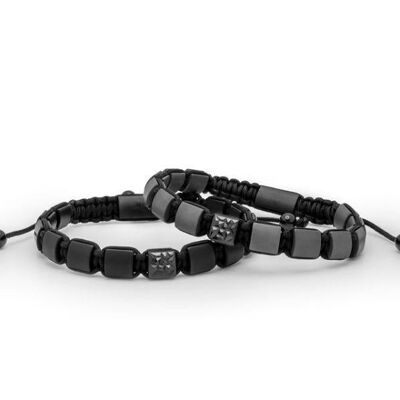 Pulseras de ónix gris hematites SM