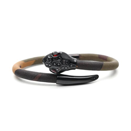 Snake Head Camouflage Python Leather Bracelet