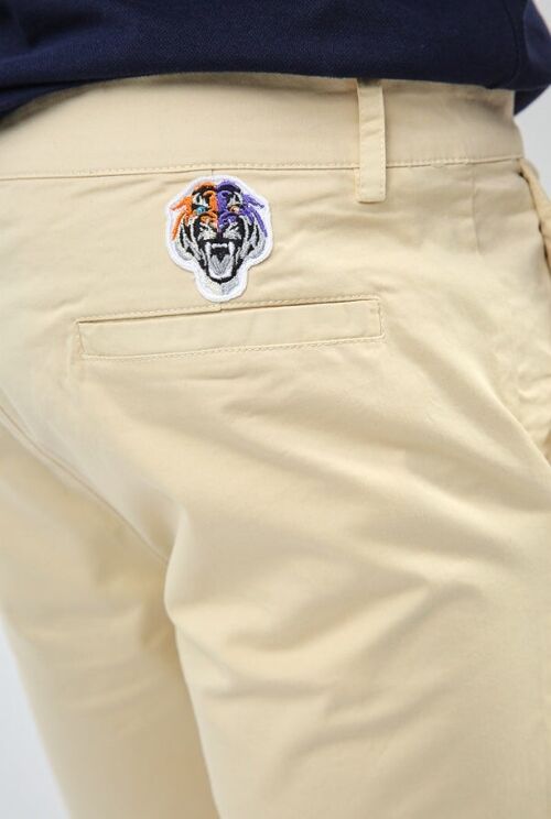 Sin Miedo Men's Slim Fit Stretch Bermuda Shorts - Beige