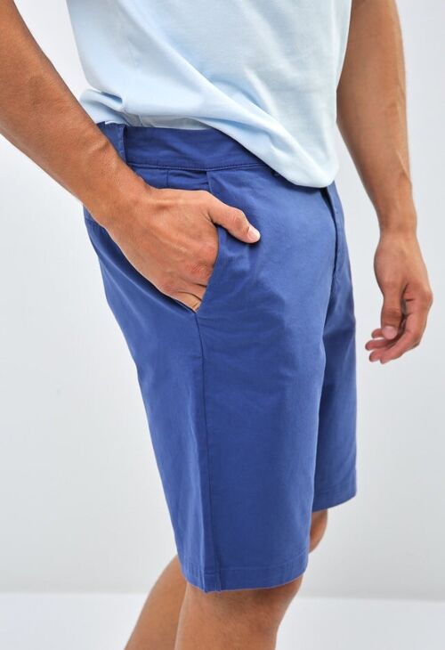 Sin Miedo Men's Slim Fit Stretch Bermuda Shorts - Blue