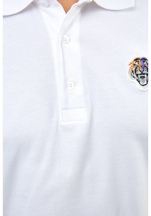 Sin Miedo Men's Slim fit Polo Shirt in stretch petit piqué - White