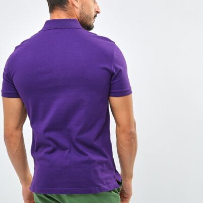 Sin Miedo Men's Slim fit Polo Shirt in stretch petit piqué - Purple