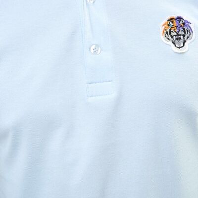 Sin Miedo Men's Slim fit Polo Shirt in stretch petit piqué - Light Blue