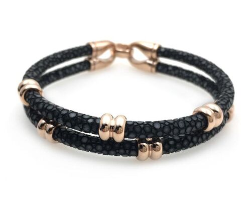 Black Stingray With Rose Gold Beads