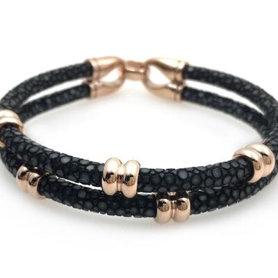 Black Stingray With Rose Gold Beads