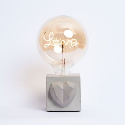 LOVE LAMP - Cemento colorato grigio - Lampadina dell'amore