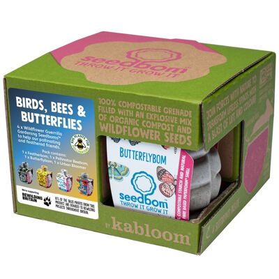 Birds, Bees & Butterflies 4 Pk Seedbom Gift Set - Pack of 8