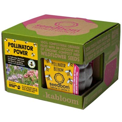 Pollinator Power 4 Pk Seedbom Set de regalo - Paquete de 8
