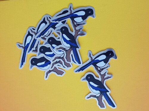 Two for Joy Magpies Mirror Vinyl Stickers