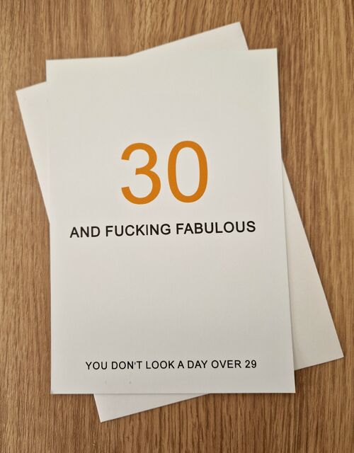Funny Sweary 30th Birthday Greetings Card - 30th Birthday Card