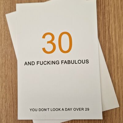 Funny Sweary 30th Birthday Greetings Card - 30th Birthday Card