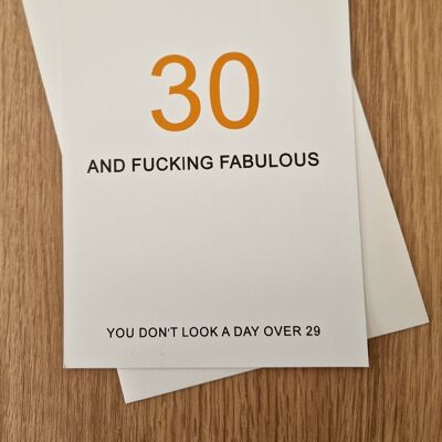 Lustige Sweary 30. Geburtstags-Grußkarte – 30. Geburtstagskarte