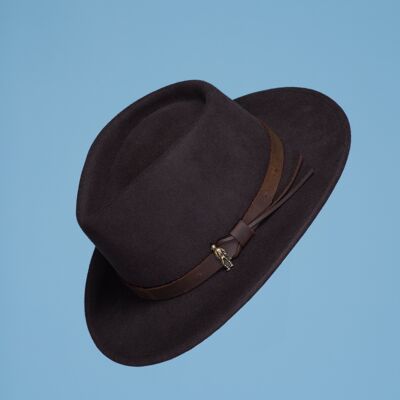 Sombrero de fieltro de lana Boston marrón
