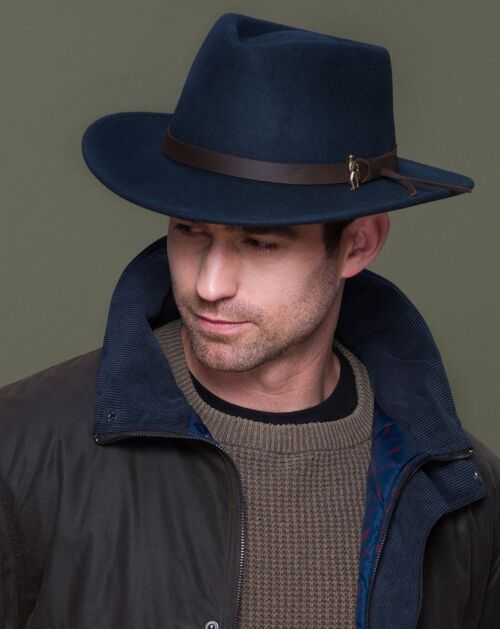 Navy Boston Wool-Felt Hat