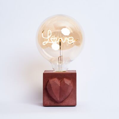 LOVE LAMP - Mattone in cemento colorato - Lampadina dell'amore