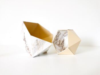 boîtes origami marbre beige / beige 2