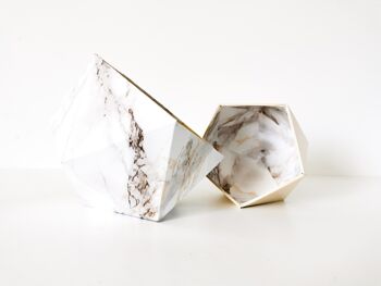 boîtes origami marbre beige / beige 3