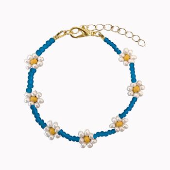 Bracelet Marguerites Bleu 1