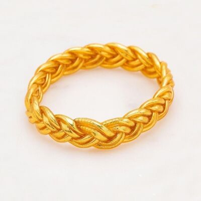 Double braided Buddhist bangle size XS - Gold