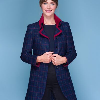 Cappotto in tweed Sinead Primary Navy