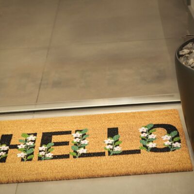 HANGIT| Sumeru Collection| Coir Door Mat 45 x 75 x 1.50 cm | Eco-friendly coir door mat for indoor & outdoor (Creepy Hello)