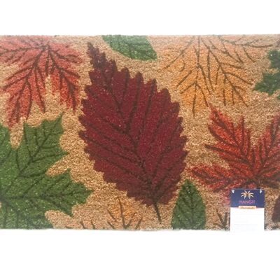 HANGIT| Sumeru Collection| Coir Door Mat 45 x 75 x 1.50 cm | Eco-friendly coir door mat for indoor & outdoor (Maple Leaves)