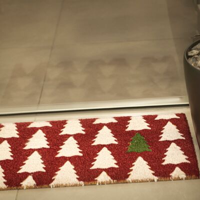 HANGIT| Sumeru Collection| Coir Door Mat 45 x 75 x 1.50 cm | Eco-friendly coir door mat for indoor & outdoor (Xmastree)