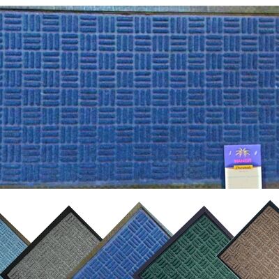 40 x 70 x 1 cm(Navy Blue) | Dirt trapper, polypropylene pile, washable, barrier, anti-slip,rug shoes scraper absorbent  door mat