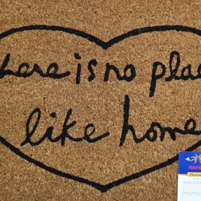 40 x 60 x 1.50 CM | THERE IS NO PLACE LIKE HOME  DESIGN LATEX BACKED COIR DOOR MAT, BROWN, Natural Colour Coir Backed Door Mat for Outdoor & Indoor