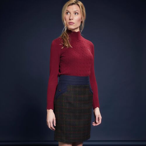 Norah Tweed Skirt Primary Green