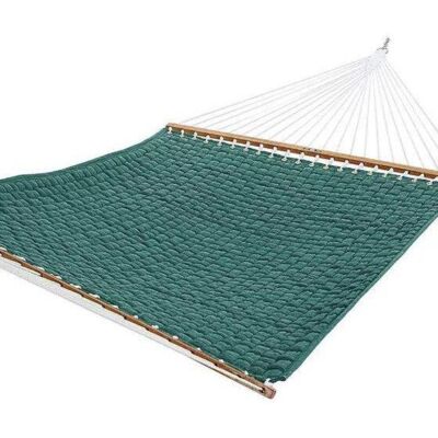 Premium Basket Weave Quilted Fabric Double Hammock | Green | Double