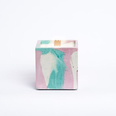 Scented Candle - Concrete Tie&Dye Pink & Turquoise
