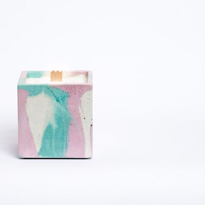Scented Candle - Concrete Tie&Dye Pink & Turquoise