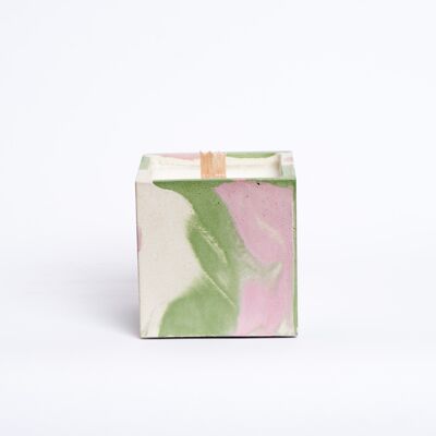 Duftkerze - Beton Tie&Dye Pink & Grün
