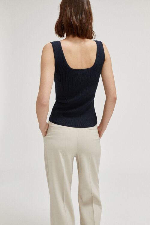 The Organic Cotton Ribbed Tank Top - Graphite -