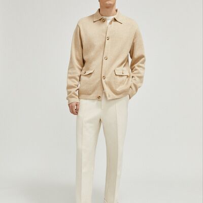 The Linen Cotton Jacket - Beige -