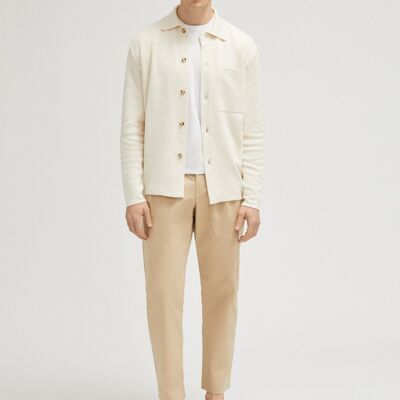 The Linen Cotton Lightweight Overshirt - Ivory -