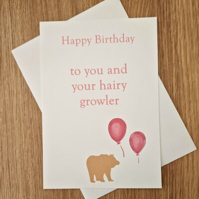 Funny Rude Birthday Greetings Card - Hairy Growler