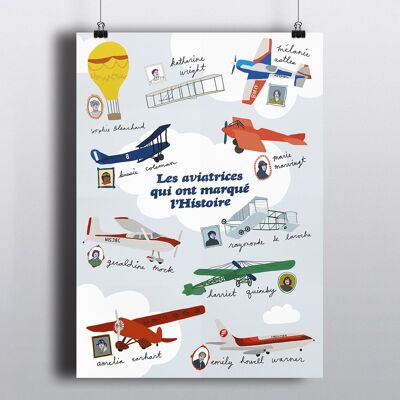 Poster les aviatrices qui ont marqué l'histoire