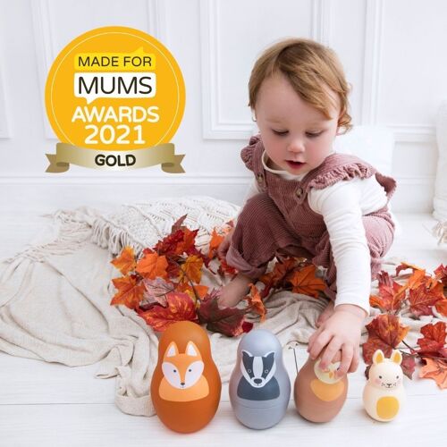 Woodland Friends Nesting Babies with Chiming Benji Bunny