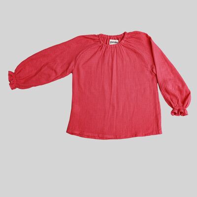 Chemise mousseline fraise