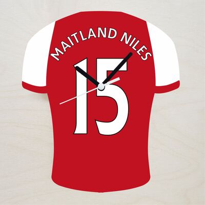 Quartz Clock In Style of Arsenal Shirts With Players Name & Number, Lots of Players Available - Maitland Niles - 200mm x 150mm