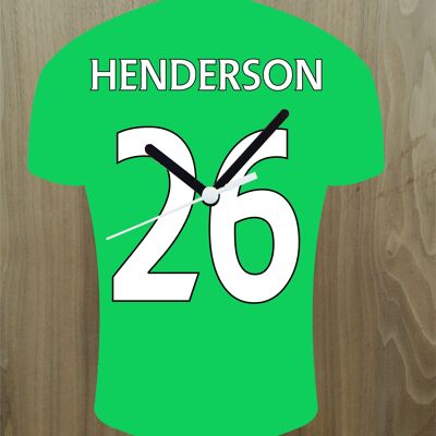 Quartz Clock In Style of Man Utd Shirts With Players Name & Number, Lots of Players Available - Henderson - 200mm x 150mm