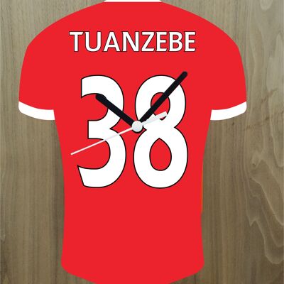 Quartz Clock In Style of Man Utd Shirts With Players Name & Number, Lots of Players Available - Tuanzebe - 200mm x 150mm
