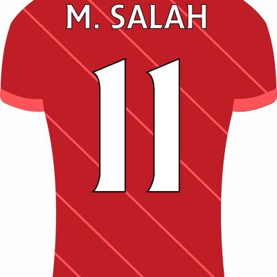 Quartz Clock In Style of Liverpool Shirts With Players Name & Number, Lots of Players Available - Salah - 200mm x 150mm