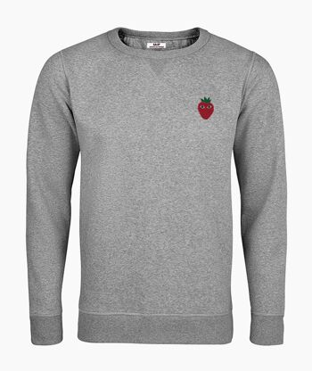 SWEAT-SHIRT UNISEXE GRIS LOGO ROUGE 2