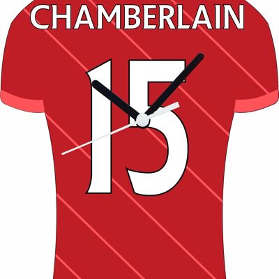 Quartz Clock In Style of Liverpool Shirts With Players Name & Number, Lots of Players Available - Oxlade-Chamberlain - 200mm x 150mm